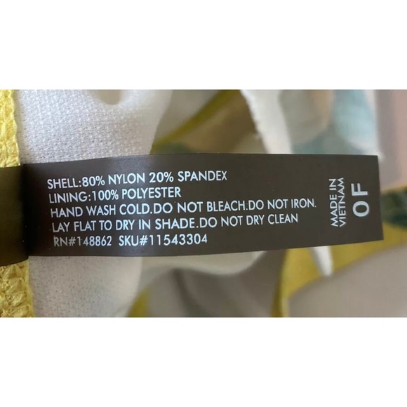 Torrid 💛 Yellow Bikini / Tankini Floral Swim Top - Picture 7 of 8